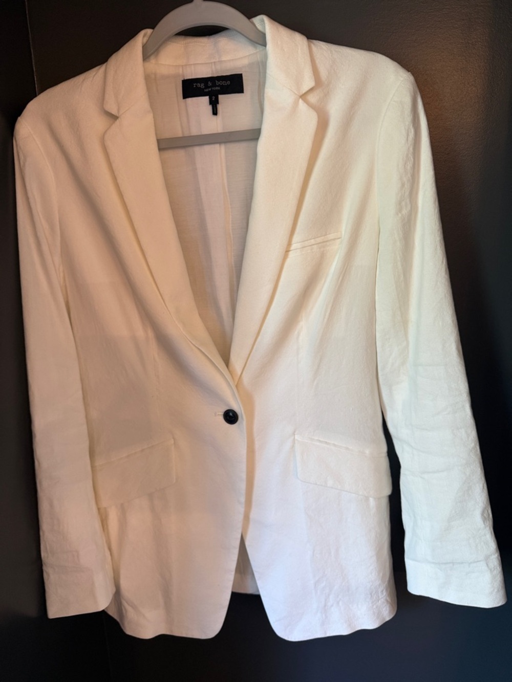 rag & bone Cream Single-Button Notch Lapel Blazer